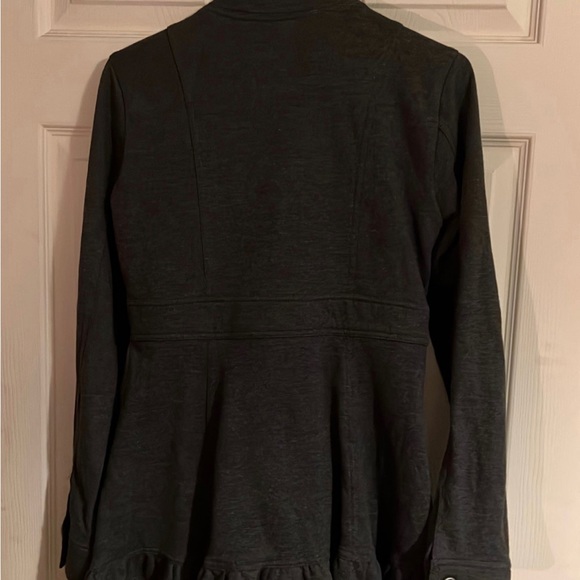 Sere Nade Jacket Blazer Cardigan peacoat size small, dark gray with ruffles - Picture 7 of 10